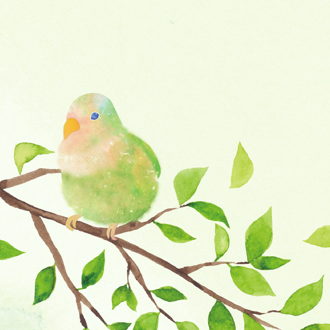 スマホ 待受画面 ペットイラスト コザクラインコ Mumadesign